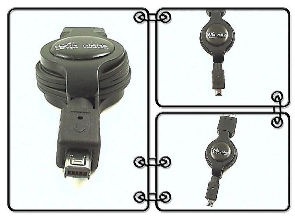 MiniUSB 4Pin - USB A公  相機 MP3 数据线  伸縮0.8公尺