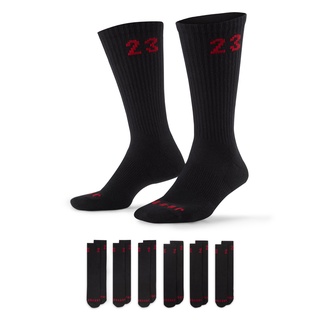 Jordan 襪子 Essential Crew Socks 6雙入 23 黑紅 喬丹 【ACS】 DH4287-011