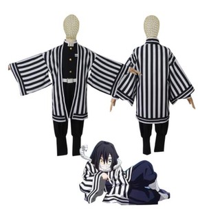 ♥萌妞朵朵2店♥兒童鬼滅之刃-伊黑小芭內/蛇柱 cosplay服裝角色扮演衣服和服萬聖節聖誕節