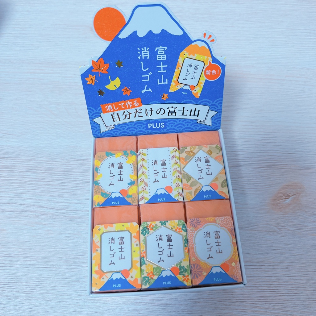 🍀日本製 PLUS AIR-IN 富士山 造型 青富士 粉富士 橙富士 限定 櫻花 橡皮擦 楓葉 春季 秋季