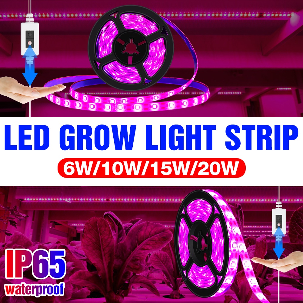 Led植物生長燈條usb 5V全光譜植物燈可調光0.5-3M手掃描感應開關植物燈條室內栽培植物燈植物燈