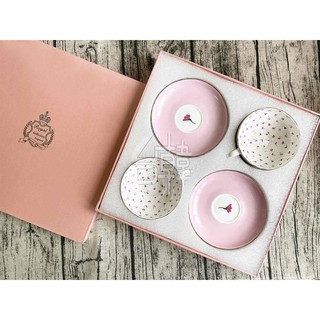 ║臺韓骨瓷餐具批發║➡2P骨瓷花茶杯碟-粉碎花 盤子 馬克杯 咖啡杯碟 套裝 家用花茶杯 下午茶 點心盤 居家生活