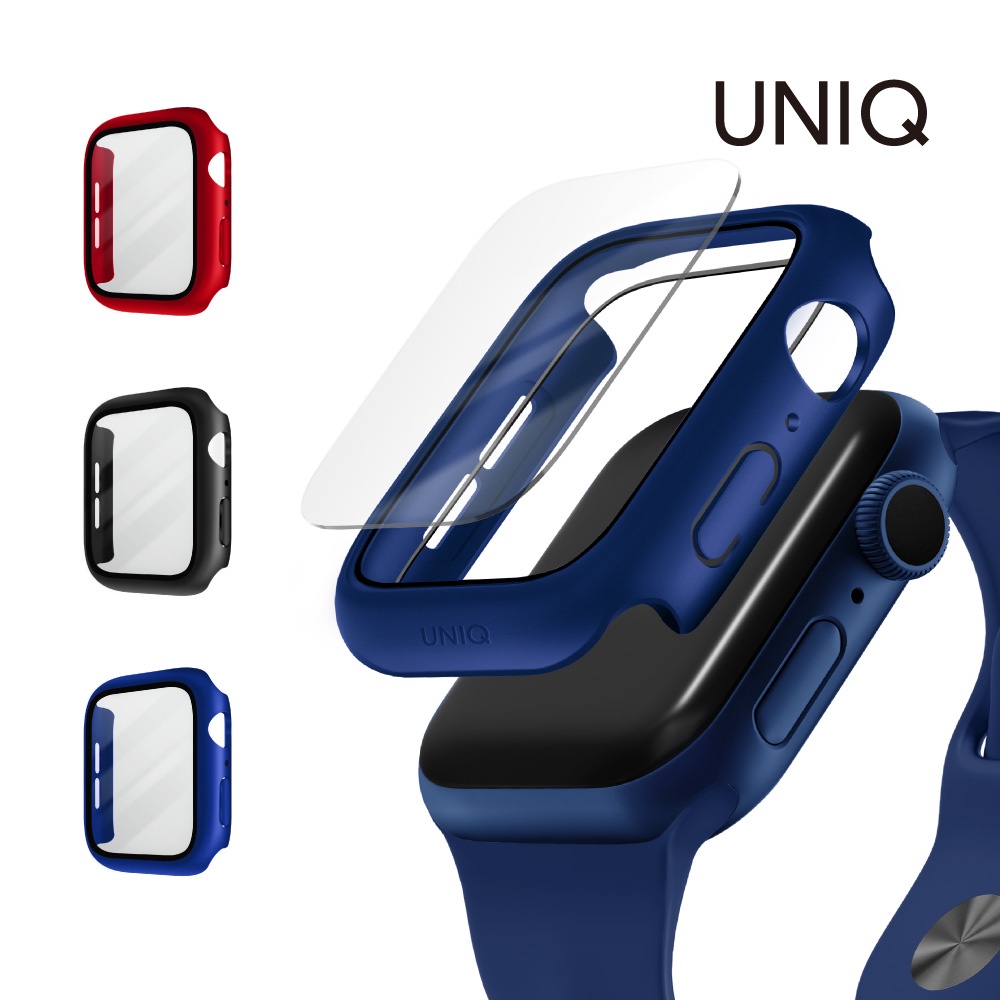 【UNIQ】Apple Watch 40/44 mm 防水防塵鋼化玻璃錶殼 (Nautic/IP68)｜ 錶殼 超輕量