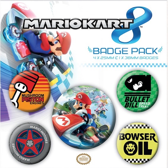 瑪利歐賽車8-Mario Kart 8 - 進口徽章組