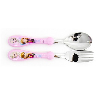 【韓國製造】進口 冰雪奇緣兒童不銹鋼勺叉 湯匙 叉子 餐具組 學習筷 兒童不銹鋼