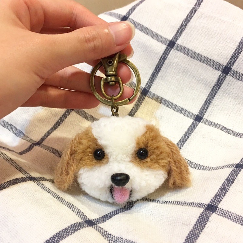 西施犬純手工羊毛鑰匙圈 蝦皮購物