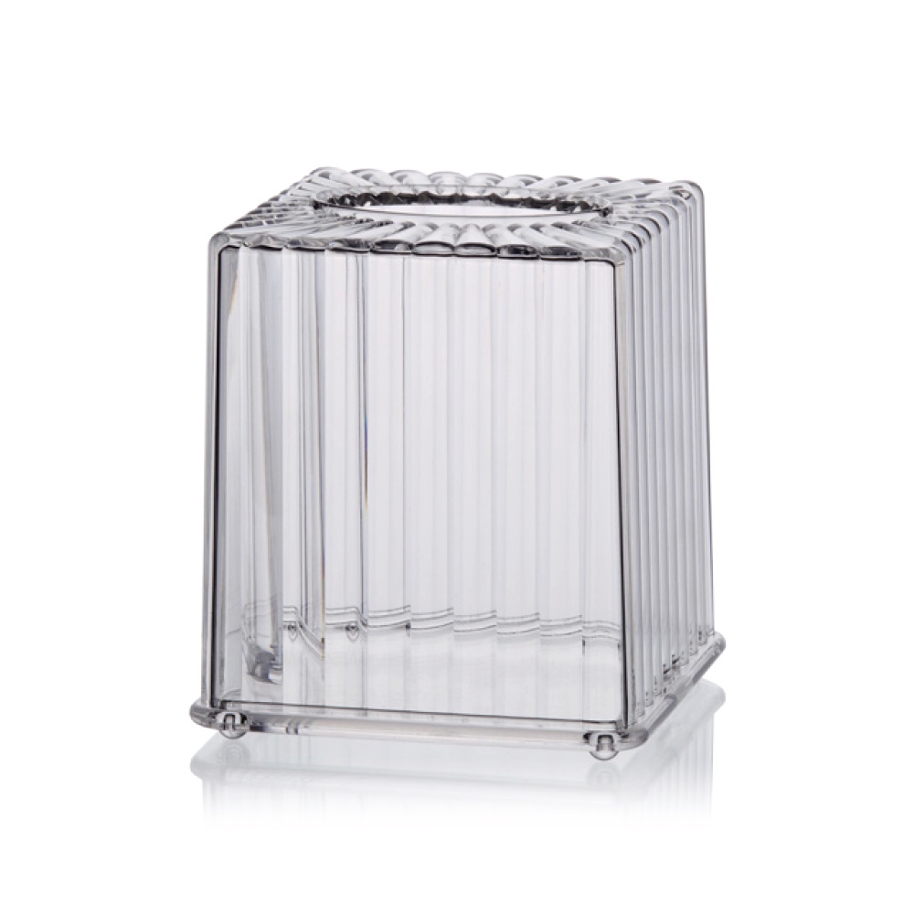 貝殼紋方形透明壓克力面紙盒(高) #5962