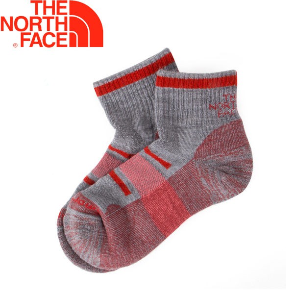 【The North Face 美國 運動羊毛平口襪《灰/棕紅》】3CNO/透氣耐磨/機能襪/SmartWoo/悠遊山水