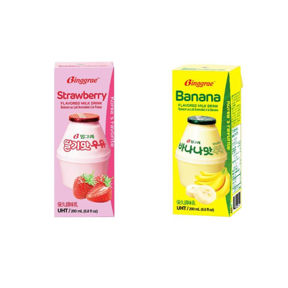 好市多商品分購-Binggrae 草莓牛奶/香蕉牛奶(保久調味乳) 200ML