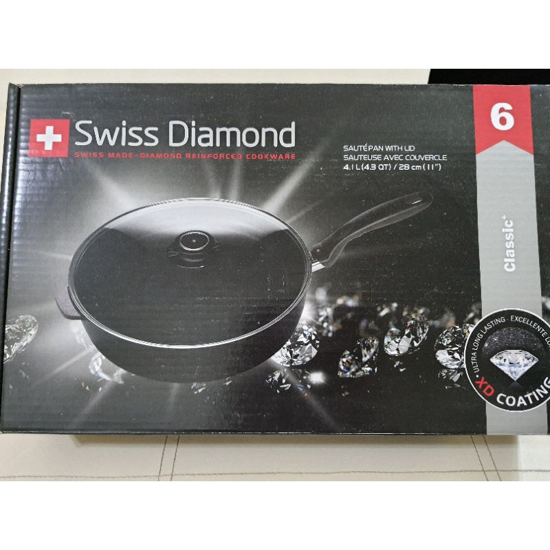 【全新】🇨🇭Swiss Diamond 瑞仕鑽石圓深鍋💎（28cm含蓋）