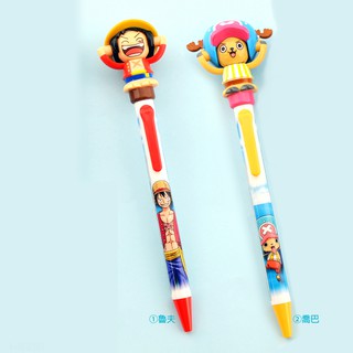 日本製 動漫海賊王 會變臉 限定原子筆 當你按壓筆夾, 獨特的臉就會有4種變化 模型限定筆
