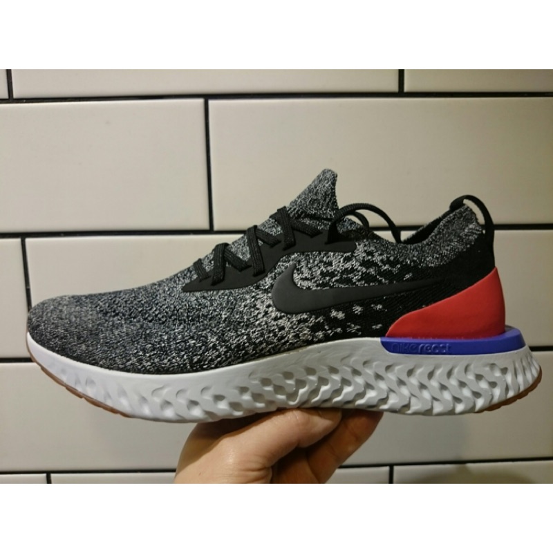 [飛董] NIKE EPIC REACT FLYKNIT 編織襪套 慢跑鞋 AQ0067 006 灰黑 雪花