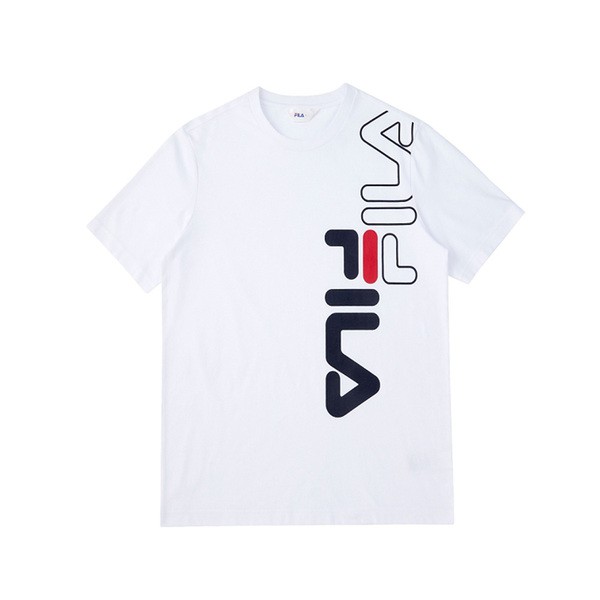 FILA 男款白色大LOGO休閒短袖上衣 1TEV-1502-WT