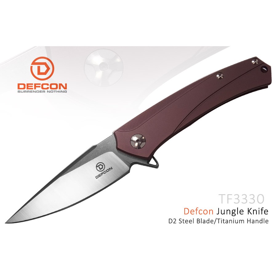 Defcon BARRACUDA銅紫色鈦柄折刀(D2鋼尖刃)