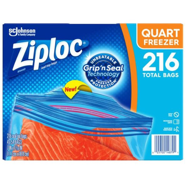 Ziploc 雙層夾鏈冷凍保鮮袋-小 54入