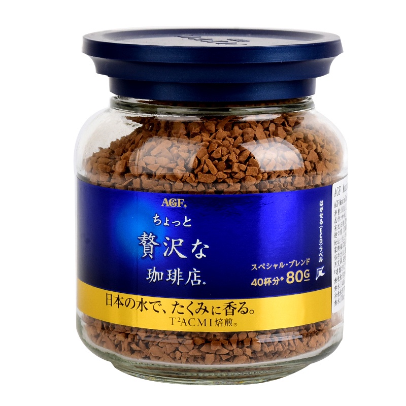 AGF 華麗香醇即溶咖啡-藍罐金標 80g【家樂福】