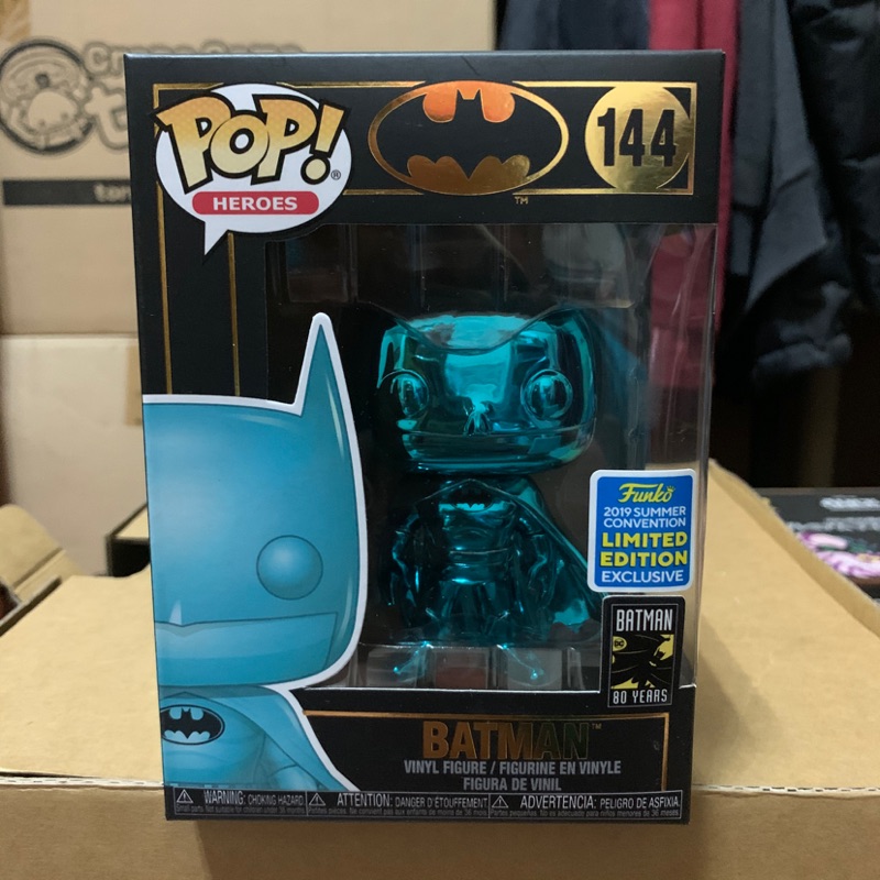 [現貨]Funko Pop 正版 DC 蝙蝠俠 80週年 水藍 金屬板 2019SDCC限定 美系公仔 #144