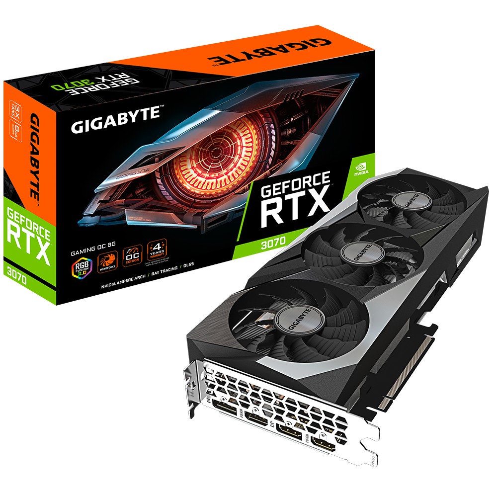 Gigabyte 技嘉 RTX3070 GAMING OC 8G 1815MHz/28.6cm/三風扇/註五年保 顯示卡