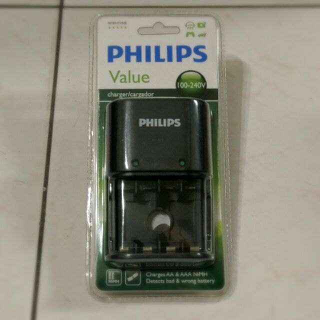 PHILIPS 飛利浦 經濟型鎳氫電池充電器(SCB1411 黑色)