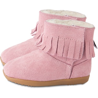 英國 shooshoos 健康無毒真皮手工童鞋/靴子_ 淡粉流蘇_D-58 / 尺寸 USA6