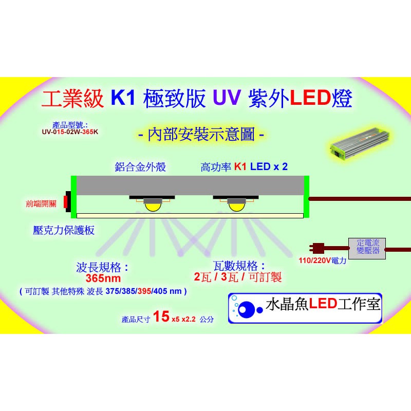 工業級 K1 極致版 Uv Led紫外燈uva 365 405nm3d列印uv固化燈stereolithography