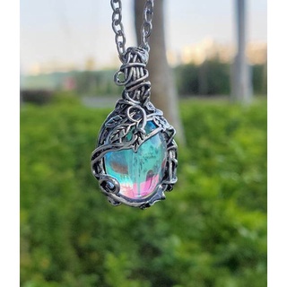 Merida🎀手工纏繞天然彩虹月光石項鍊女性時尚珠寶女孩🎀100%天然能量石(C0002)