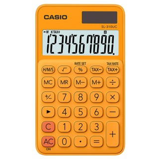 CASIO 12位元甜美馬卡龍輕巧口袋型計算機(SL-310UC-RG)-柳橙橘