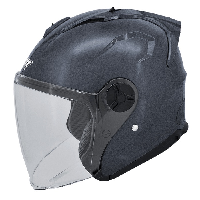 M2R 安全帽 J-X 素色 閃銀灰 全可拆 抗UV鏡片 浮動鏡片座 半罩《比帽王》