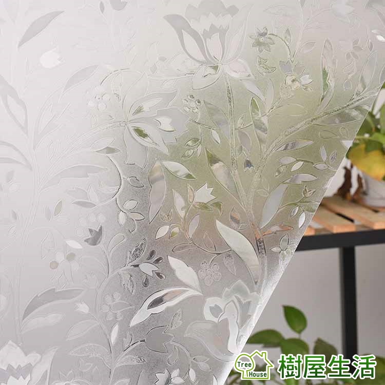 樹屋生活 3d郁金香靜電玻璃貼90x0cm 防曬抗熱無膠設計磨砂玻璃貼可重覆使用壁紙 蝦皮購物