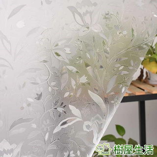 【樹屋生活】3D郁金香 靜電玻璃貼 90X200CM 防曬抗熱 無膠設計 磨砂玻璃貼 可重覆使用 壁紙