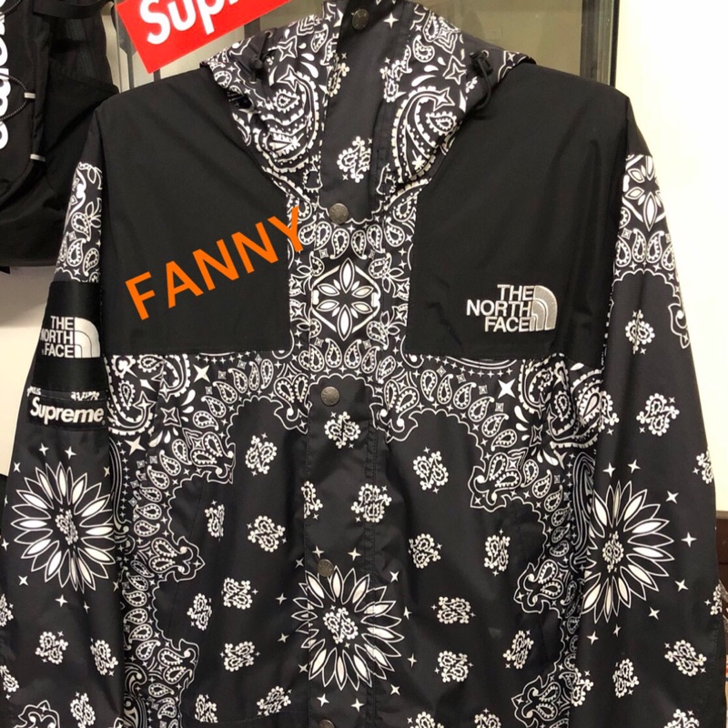 supreme the north face bandana mountain jacket black