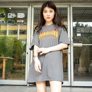 THRASHER FLAME LOGO TEE 短T 火焰 鐵灰【A-KAY0】【110102CHAR】