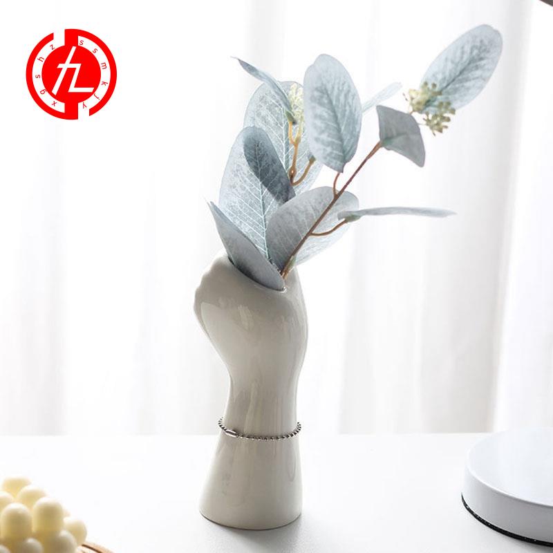 陶瓷花瓶藝術人體裝飾花瓶家居裝飾乾花手形花盆現代家居客廳擺件 蝦皮購物