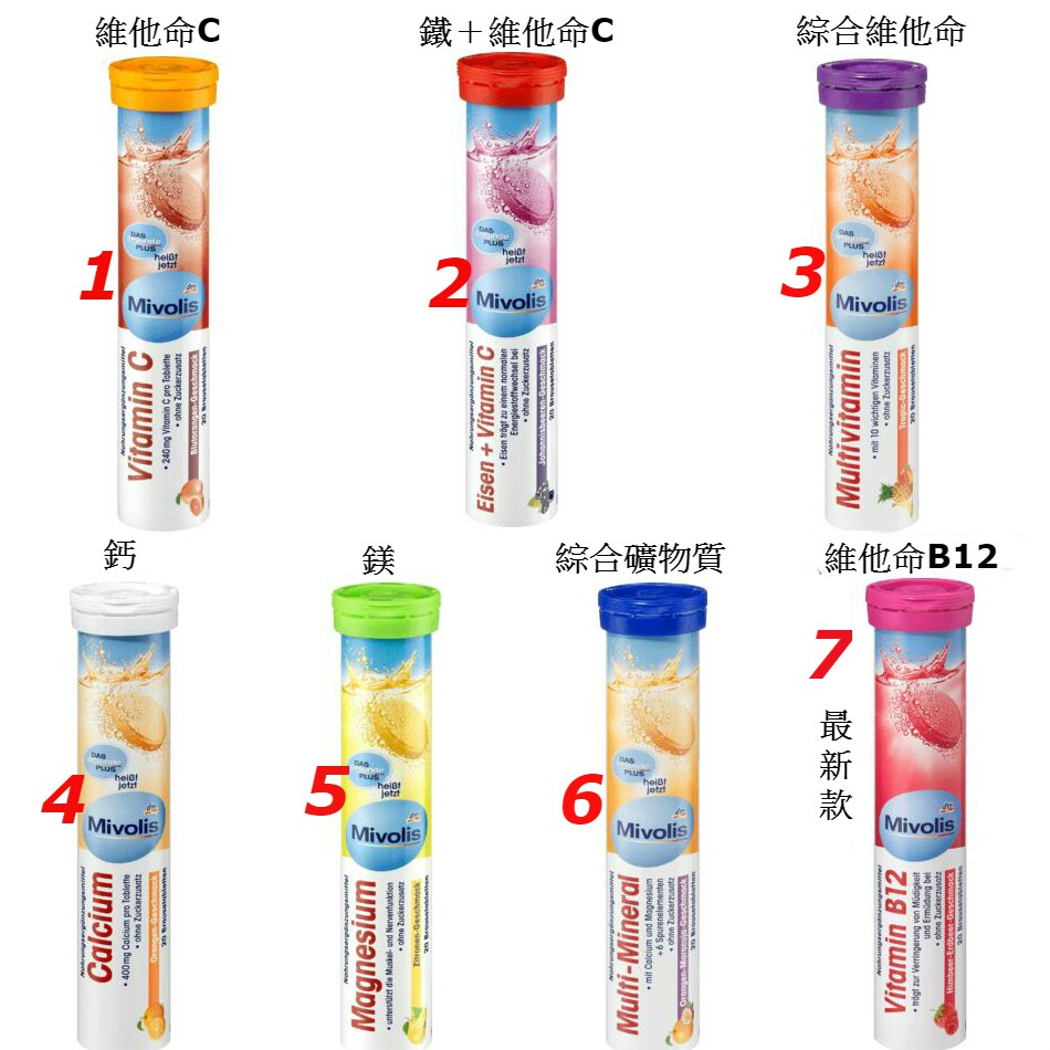 德國 限量特價mivolis發泡錠維他命c C 鐵 綜合維他命 維他命b12 蝦皮購物