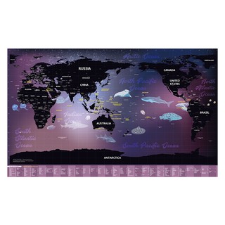 【World Traveller】環遊世界地圖海報-海洋奇幻之旅(英文)《WUZ屋子》