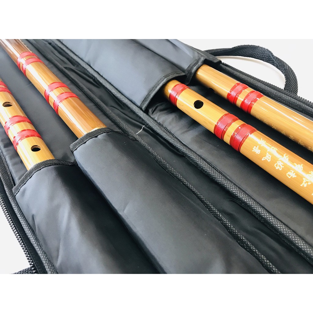 【老羊樂器店】開發票 笛袋 外袋 4支裝笛袋 中國笛袋 簫袋 全新  黑色 72cm