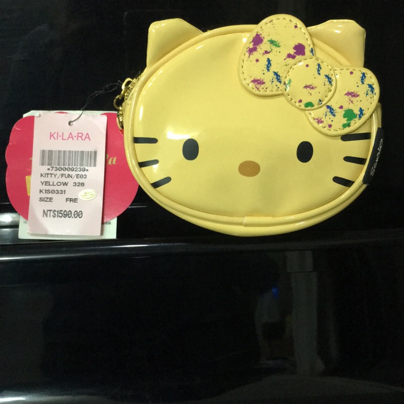 KILARA Hello kitty 造型黃色萬用包