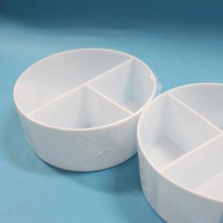 塑膠 筆洗 6.5英吋 圓形三格筆洗 白色 /一個入 天成 國畫筆洗 圓形水彩筆洗筒 直徑17cm