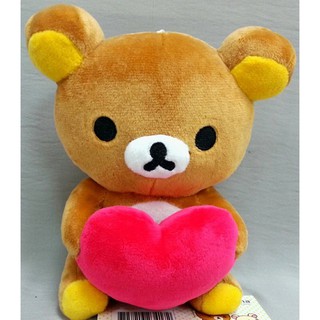 拉拉熊 Rilakkuma 坐姿 抱愛心 絨毛娃娃 玩偶 15cm 告白 情人節禮物 正版授權