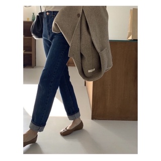 (全館2件85 5件75)全新～正韓🇰🇷蔬菜家vegetable deep mood denim pant深藍高腰牛仔褲