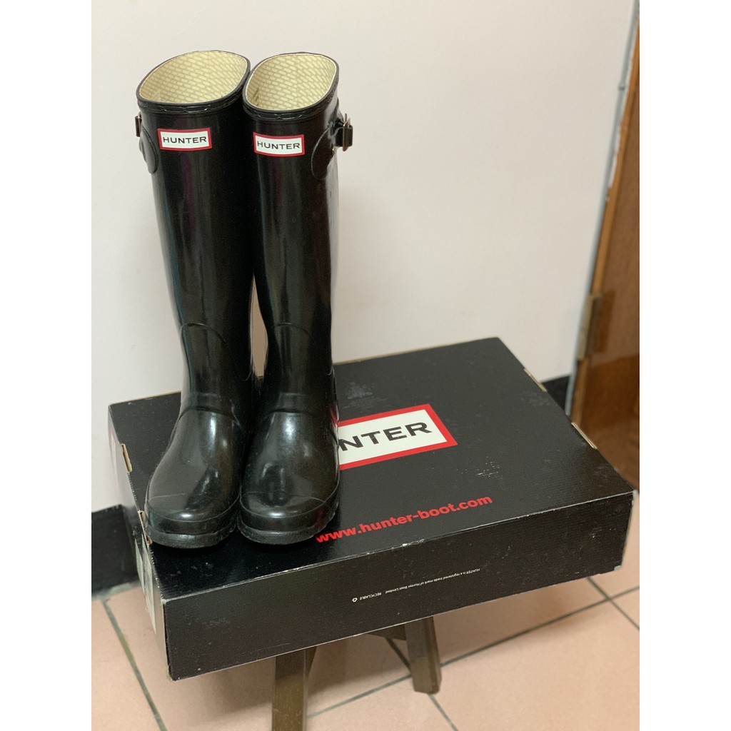 二手 正品 Hunter Boots 雨靴 38號 亮面