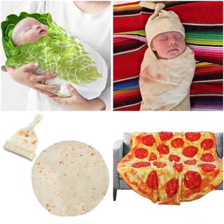 預購-ins 新生兒造型包巾白菜、墨西哥餅/法蘭絨毛毯