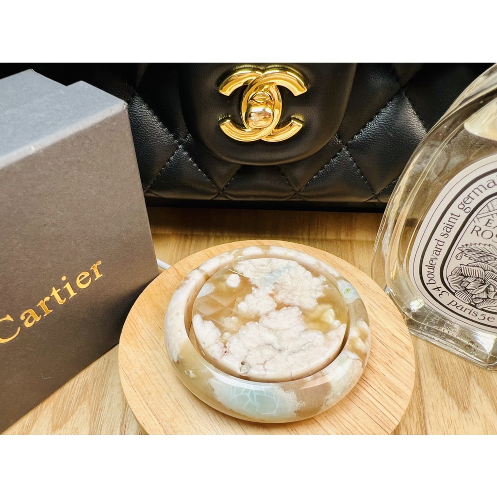 ღCartier Weiwei卡蒂亞薇薇ღ焦糖帶玉化綠冰透粉花花櫻花瑪瑙手鐲套鐲ღ桃花愛情好人緣ღ健康平安好入眠ღ52圈