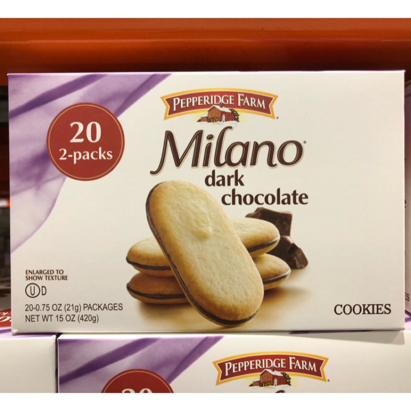 Costco代購 美國 PEPPERIDGE FARM MILANO 琣伯莉小米蘭餅乾 巧克力餅乾 21公克X20入