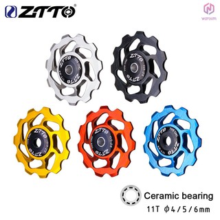ztto 山地自行車變速器後撥導輪高階陶瓷培林導輪11t齒鋁合金張力輪鈦色新品