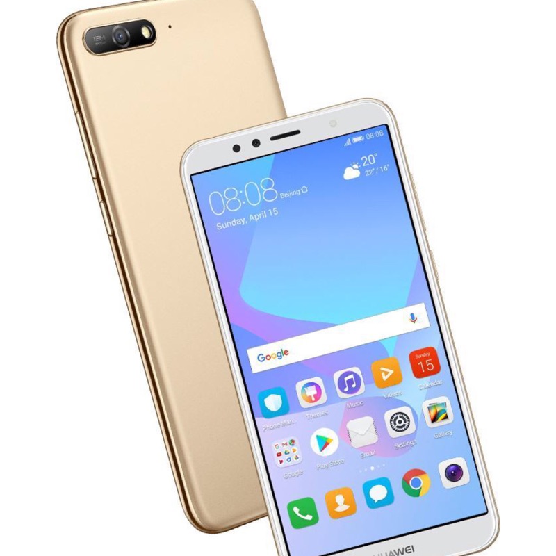 全新未拆 Android 手機 HUAWEI Y6 2018 華為 台哥大續約附贈 剛拿到 金色美機
