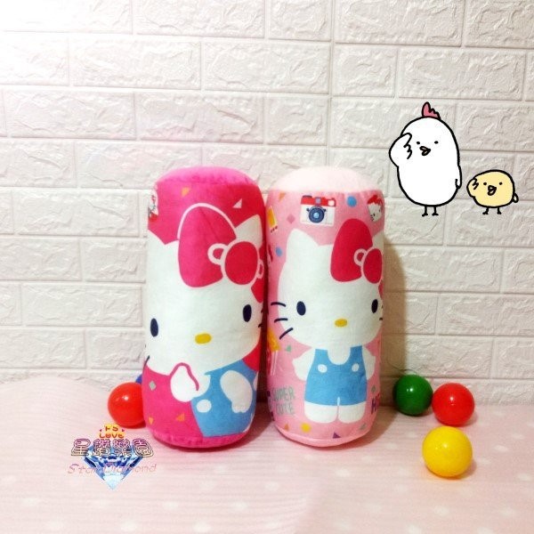 正版授權 三麗鷗 Hello Kitty 凱蒂貓  圓筒形抱枕 長柱 尺寸：約長48cmX寬22cm