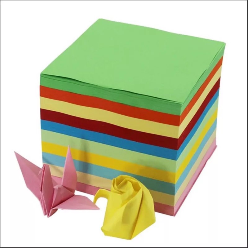 純色折紙 紙鶴 方型折紙 色紙 開學 教學色紙 用品 幸運 許願  千紙鶴紙 520張 5x5 跟7x7