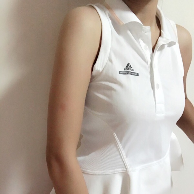 Adidas Stella McCartney系列 女用運動背心+褲裙 荷葉邊透氣材質 上衣加褲子一起賣 全新無吊牌