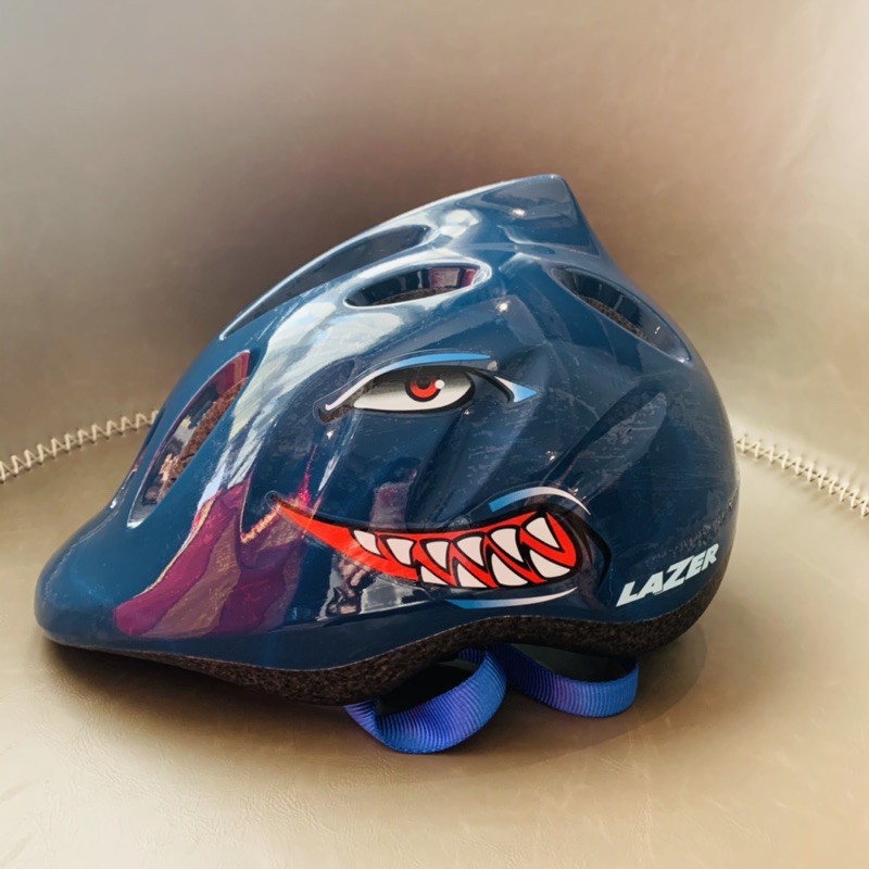LAZER 鯊魚造型兒童可調式 自行車 腳踏車 直排輪 滑板 頭盔 安全帽 二手